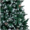 Plastgran med kottar och vit snö 240 cm vidaXL 240 x 130 cm – miniatyr 4