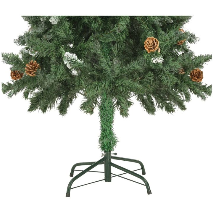 Plastgran med kottar och vitt glitter 150 cm vidaXL 150 x 89 cm – bild 6