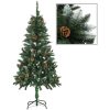 Plastgran med kottar och vitt glitter 150 cm vidaXL 150 x 89 cm – miniatyr 1