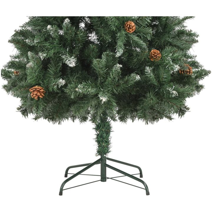 Plastgran med kottar och vitt glitter 180 cm vidaXL 180 x 104 cm – bild 6