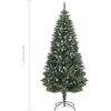 Plastgran med kottar och vitt glitter 180 cm vidaXL 180 x 104 cm – miniatyr 7
