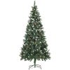 Plastgran med kottar och vitt glitter 210 cm vidaXL 210 x 119 cm – miniatyr 2