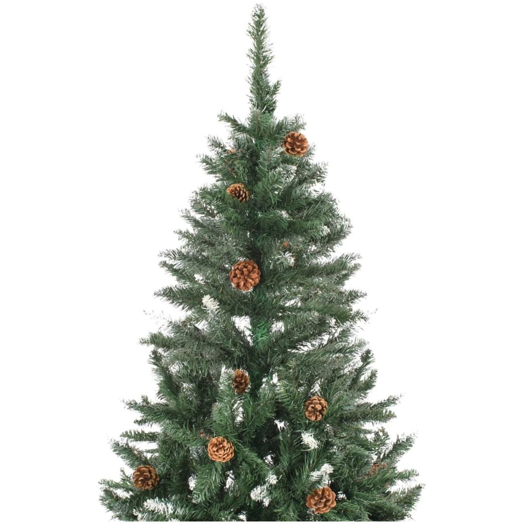 Plastgran med kottar och vitt glitter 210 cm vidaXL 210 x 119 cm – bild 3