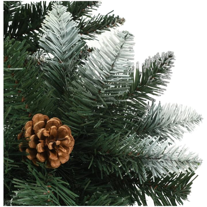 Plastgran med kottar och vitt glitter 210 cm vidaXL 210 x 119 cm – bild 4