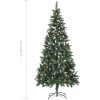 Plastgran med kottar och vitt glitter 210 cm vidaXL 210 x 119 cm – miniatyr 7