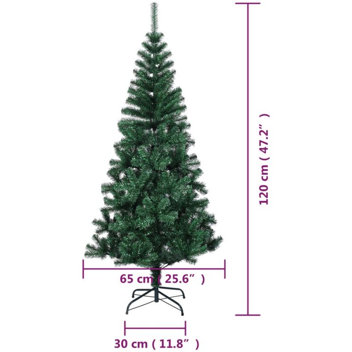Plastgran med regnbågsskimrande grenar grön 120 cm PVC vidaXL 120 x 65 cm – bild 8