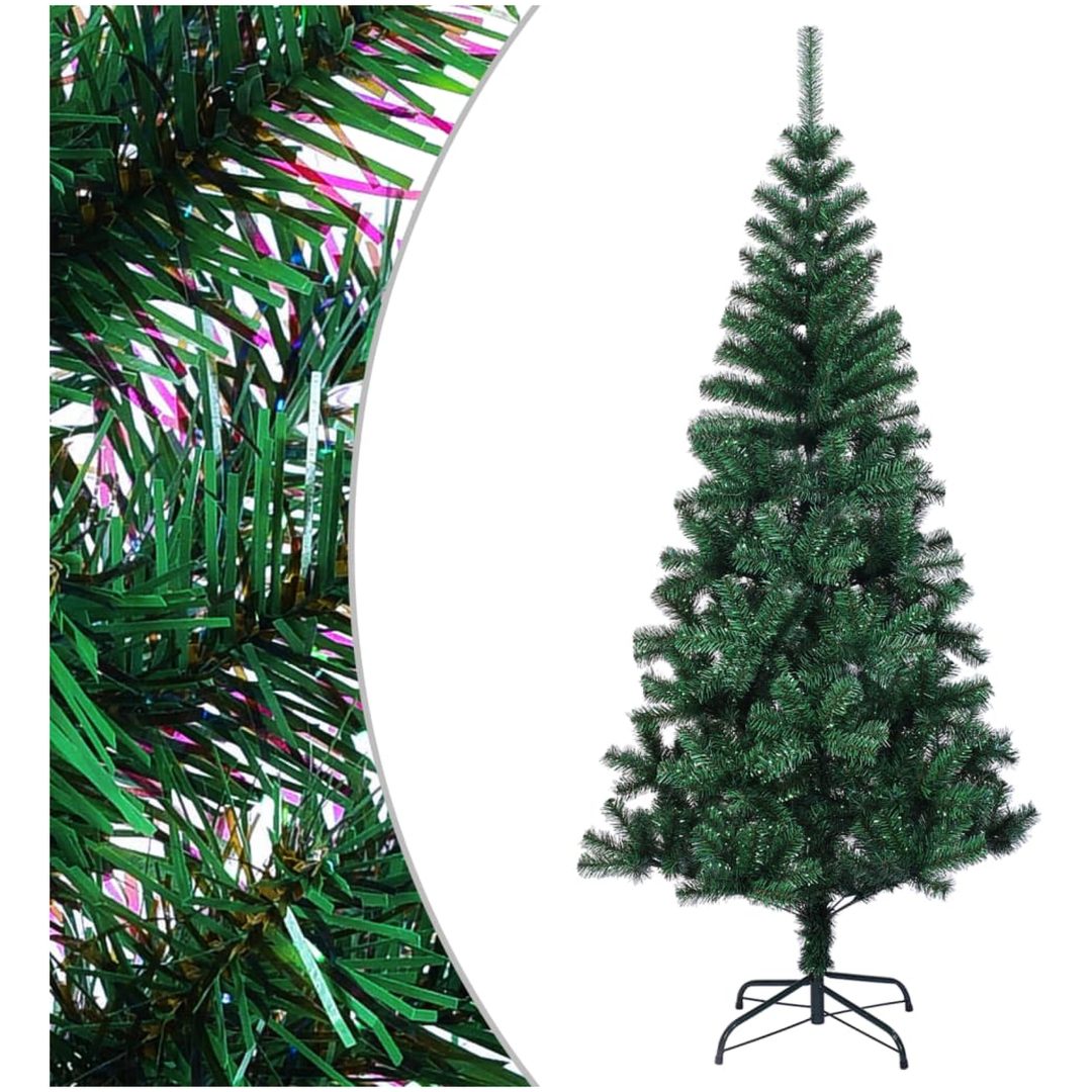 Plastgran med regnbågsskimrande grenar grön 120 cm PVC vidaXL 120 x 65 cm
