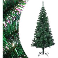 Plastgran med regnbågsskimrande grenar grön 120 cm PVC vidaXL