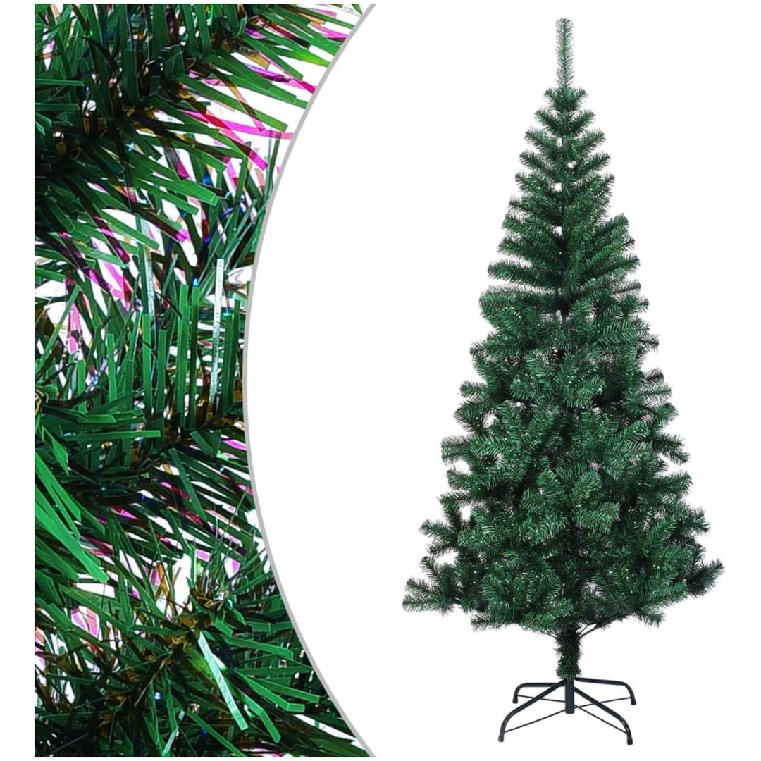 Plastgran med regnbågsskimrande grenar grön 180 cm PVC vidaXL 180 x 90 cm