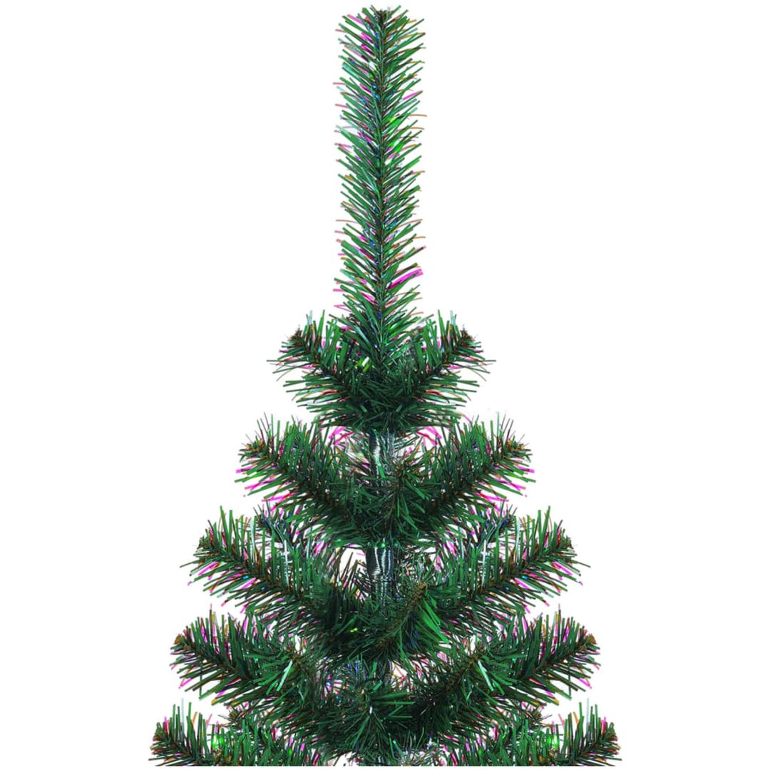 Plastgran med regnbågsskimrande grenar grön 210 cm PVC vidaXL 210 x 110 cm – bild 3