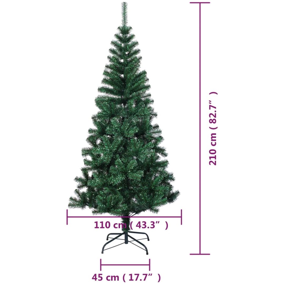 Plastgran med regnbågsskimrande grenar grön 210 cm PVC vidaXL 210 x 110 cm – bild 8