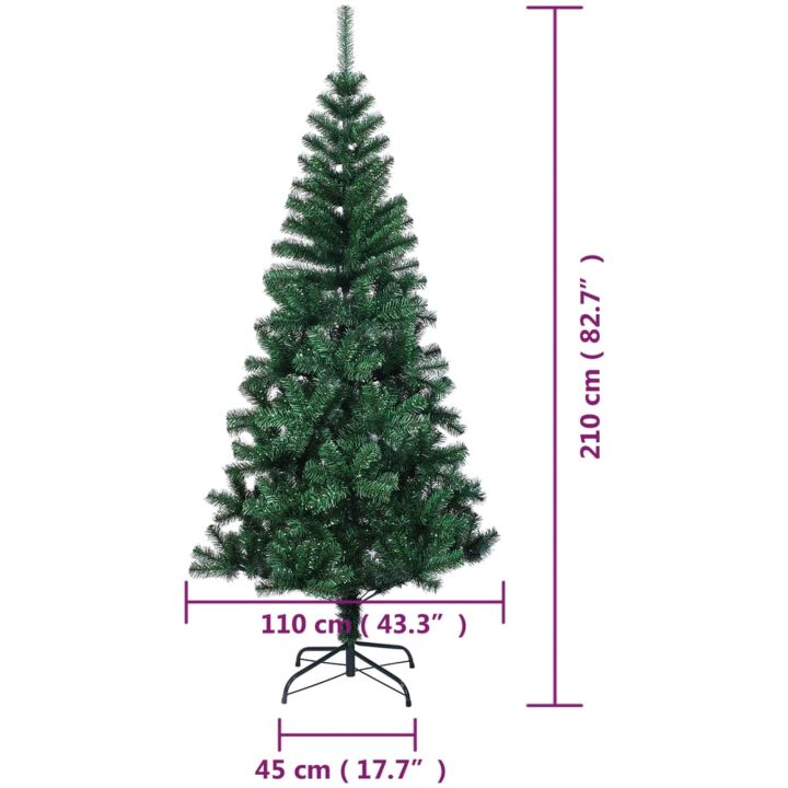 Plastgran med regnbågsskimrande grenar grön 210 cm PVC vidaXL 210 x 110 cm – bild 8