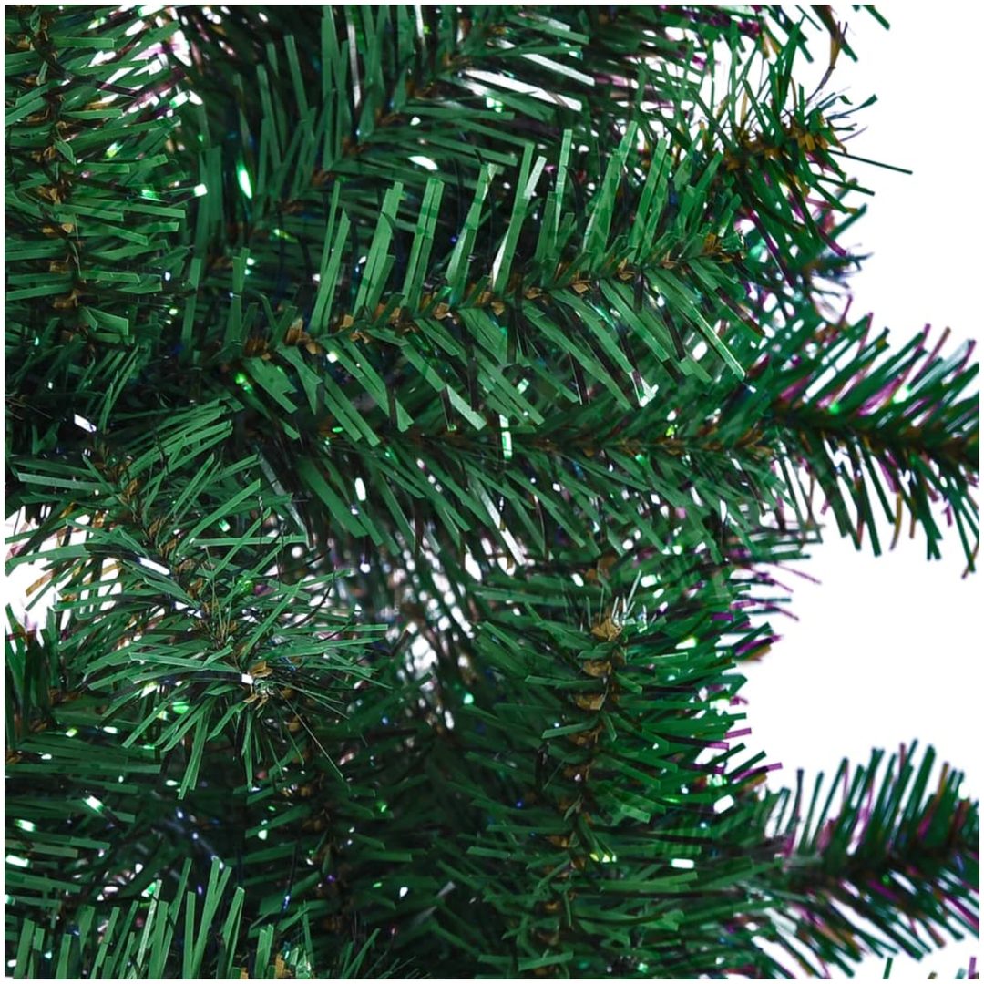 Plastgran med regnbågsskimrande grenar grön 240 cm PVC vidaXL 240 x 120 cm – bild 5