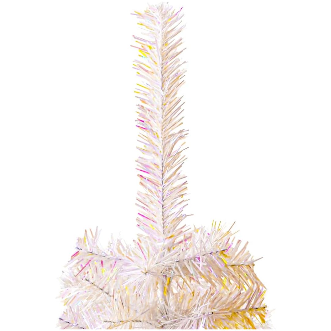 Plastgran med regnbågsskimrande grenar vit 240 cm PVC vidaXL 240 x 120 cm – bild 4