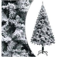 Plastgran med snö grön 120 cm PVC vidaXL