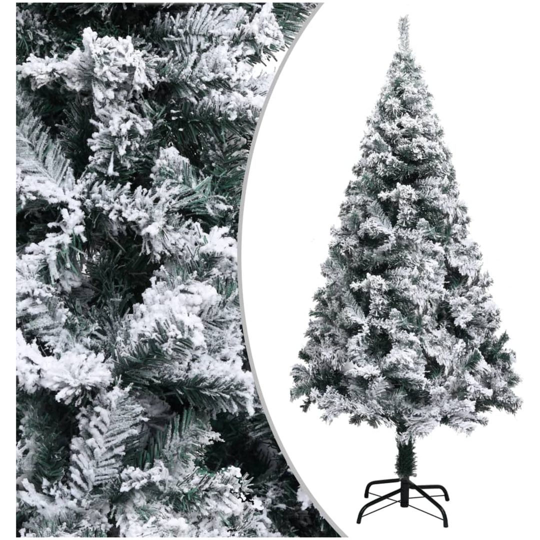 Plastgran med snö grön 150 cm PVC vidaXL 150 x 95 cm
