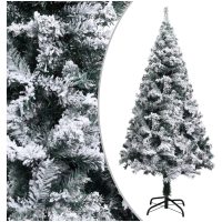 Plastgran med snö grön 150 cm PVC vidaXL