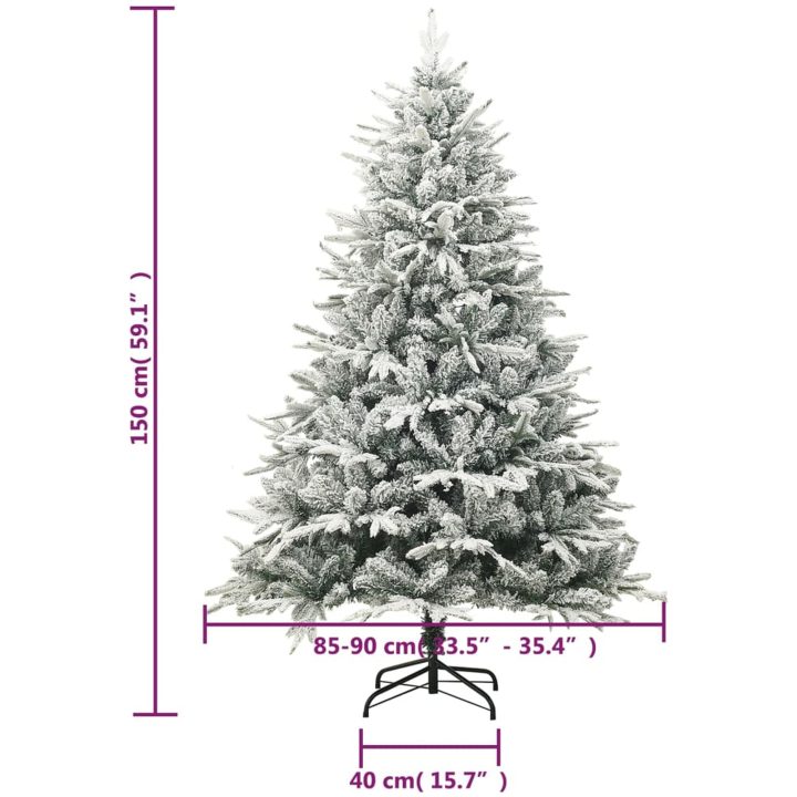 Plastgran med snö grön 150 cm PVC&PE vidaXL 150 x 90 cm – bild 7