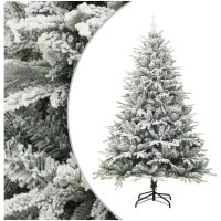 Plastgran med snö grön 150 cm PVC&PE vidaXL