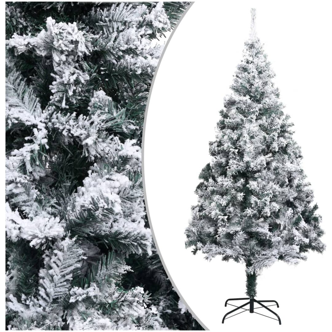 Plastgran med snö grön 180 cm PVC vidaXL 180 x 115 cm