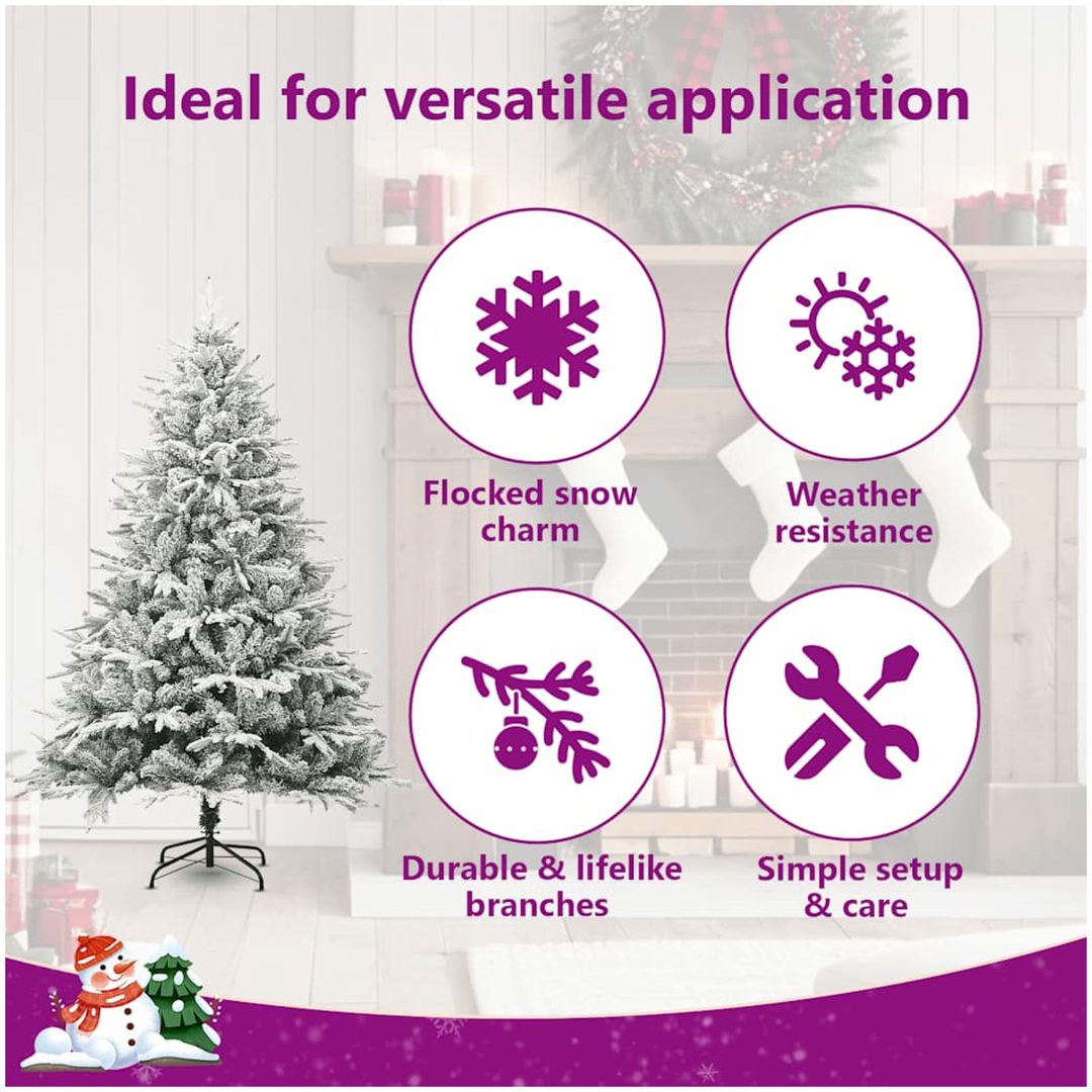Plastgran med snö grön 180 cm PVC&PE vidaXL 180 x 110 cm – bild 7