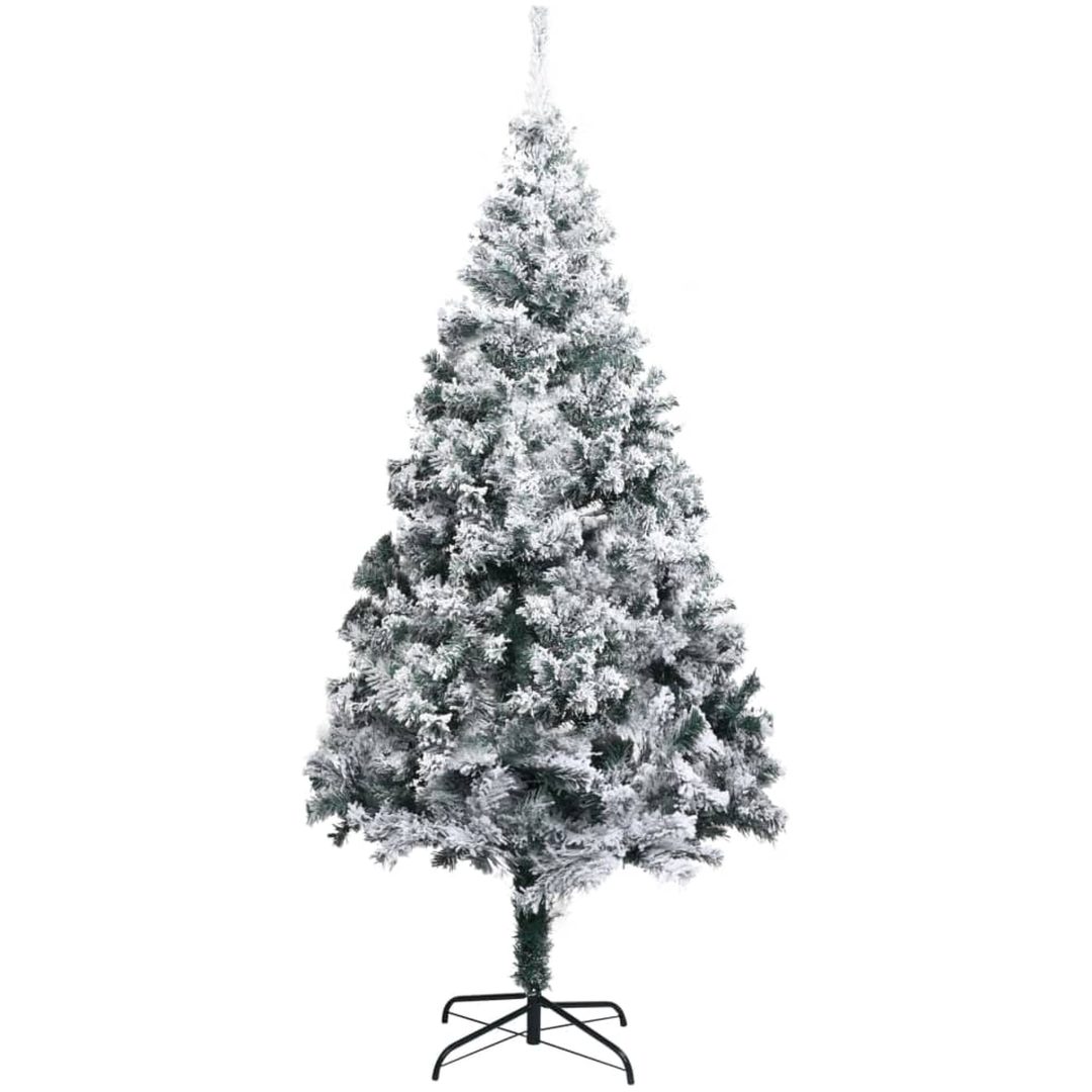 Plastgran med snö grön 210 cm PVC vidaXL 210 x 135 cm – bild 2