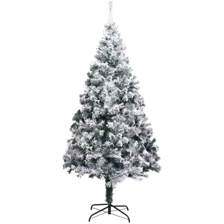 Plastgran med snö grön 210 cm PVC vidaXL 210 x 135 cm – bild 2