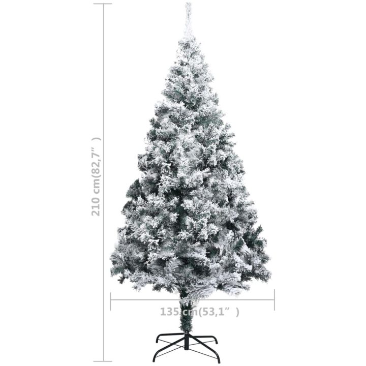 Plastgran med snö grön 210 cm PVC vidaXL 210 x 135 cm – bild 6