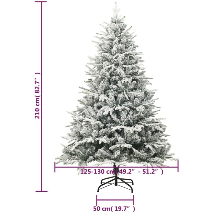 Plastgran med snö grön 210 cm PVC&PE vidaXL 210 x 130 cm – bild 6