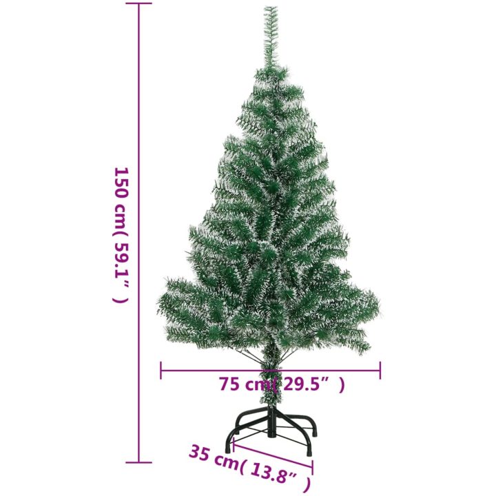 Plastgran med snö grön vidaXL 150 cm – bild 7