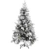 Plastgran med snö och kottar 195 cm PVC&PE vidaXL 195 x 95 cm – miniatyr 2