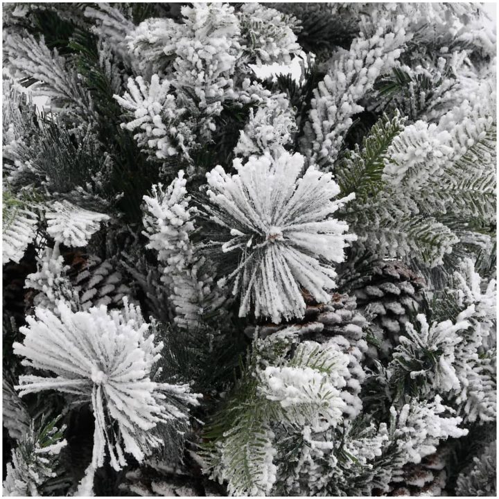 Plastgran med snö och kottar 195 cm PVC&PE vidaXL 195 x 95 cm – bild 3