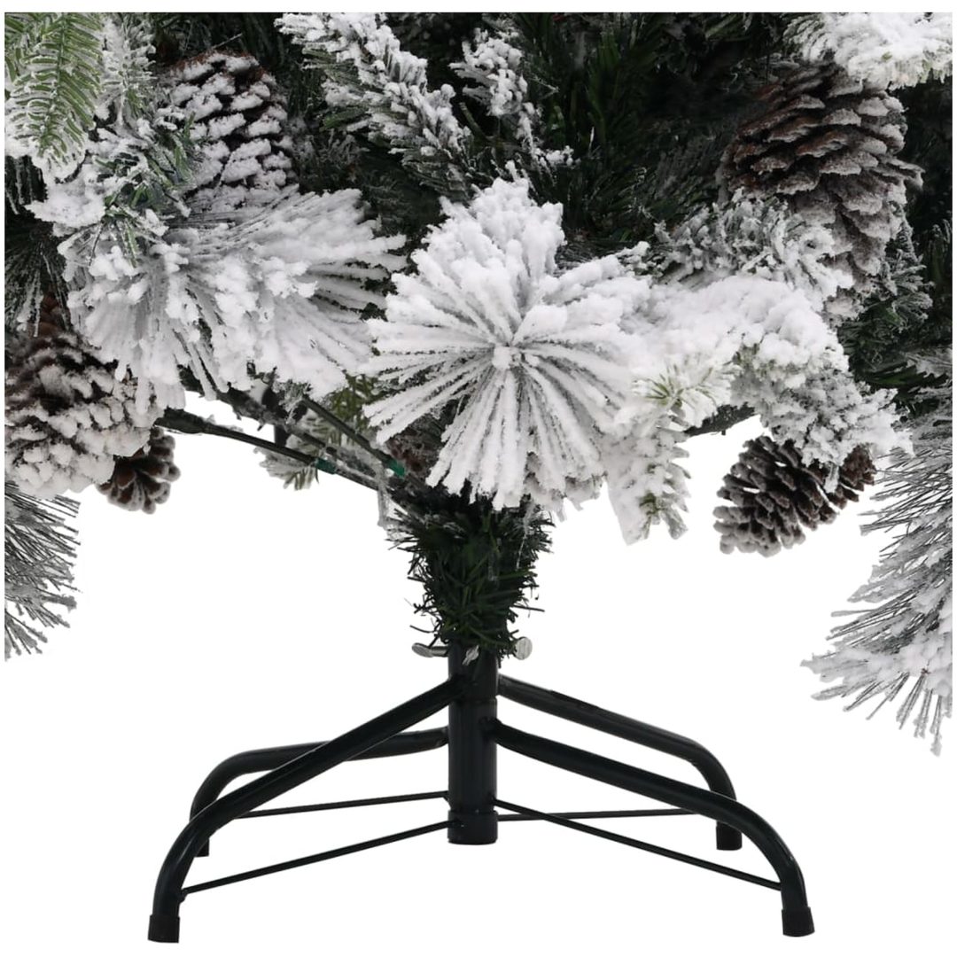 Plastgran med snö och kottar 195 cm PVC&PE vidaXL 195 x 95 cm – bild 4