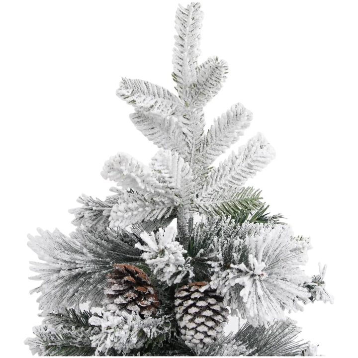Plastgran med snö och kottar 195 cm PVC&PE vidaXL 195 x 95 cm – bild 5