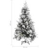 Plastgran med snö och kottar 195 cm PVC&PE vidaXL 195 x 95 cm – miniatyr 6