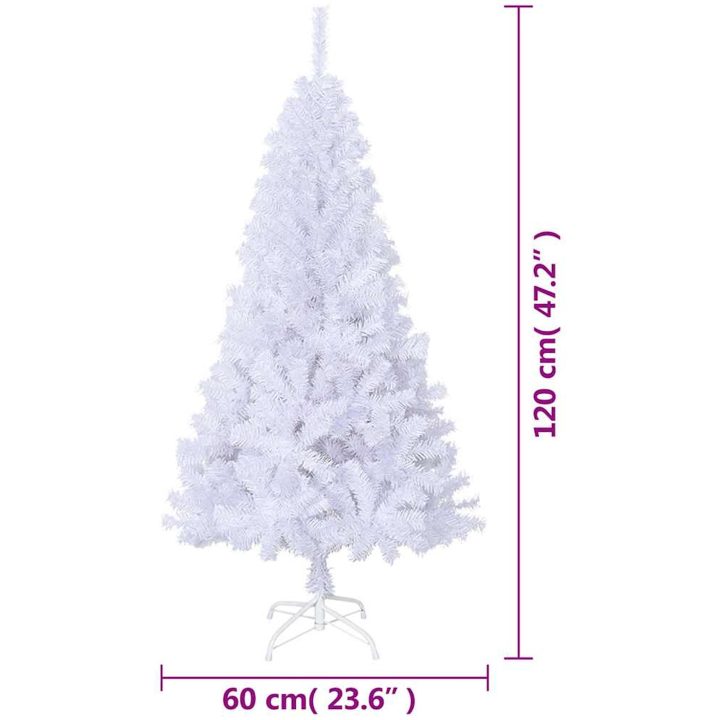 Plastgran med tjocka grenar vit 120 cm PVC vidaXL 120 x 60 cm – bild 6