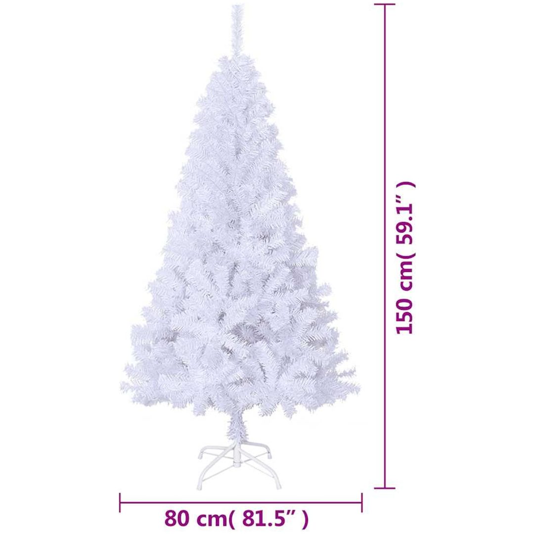 Plastgran med tjocka grenar vit 150 cm PVC vidaXL 150 x 80 cm – bild 6