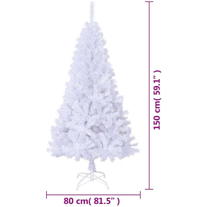 Plastgran med tjocka grenar vit 150 cm PVC vidaXL 150 x 80 cm – bild 6