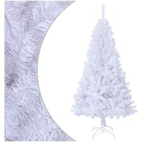 Plastgran med tjocka grenar vit 150 cm PVC vidaXL