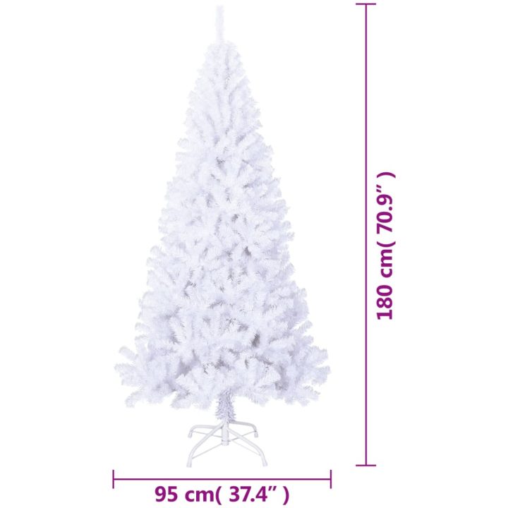 Plastgran med tjocka grenar vit 180 cm PVC vidaXL 180 x 95 cm – bild 6
