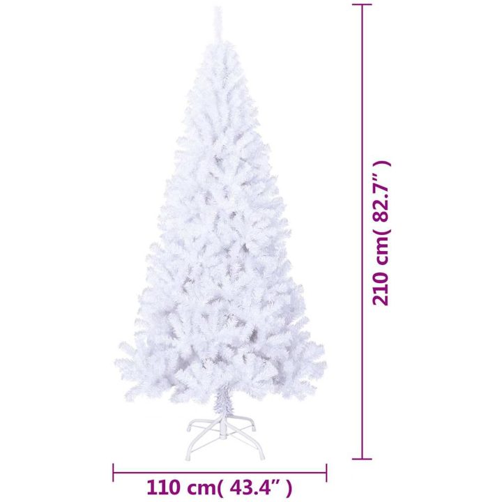 Plastgran med tjocka grenar vit 210 cm PVC vidaXL 210 x 110 cm – bild 6