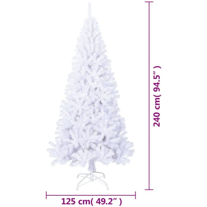 Plastgran med tjocka grenar vit 240 cm PVC vidaXL 240 x 125 cm – bild 6