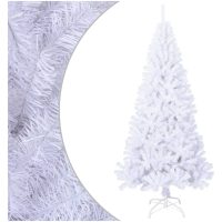 Plastgran med tjocka grenar vit 240 cm PVC vidaXL