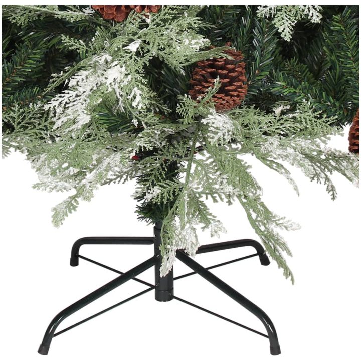 Plastgran och kottar grön och vit 195 cm PVC&PE vidaXL 195 x 105 cm – bild 4