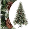 Plastgran och kottar grön och vit 195 cm PVC&PE vidaXL 195 x 105 cm – miniatyr 1