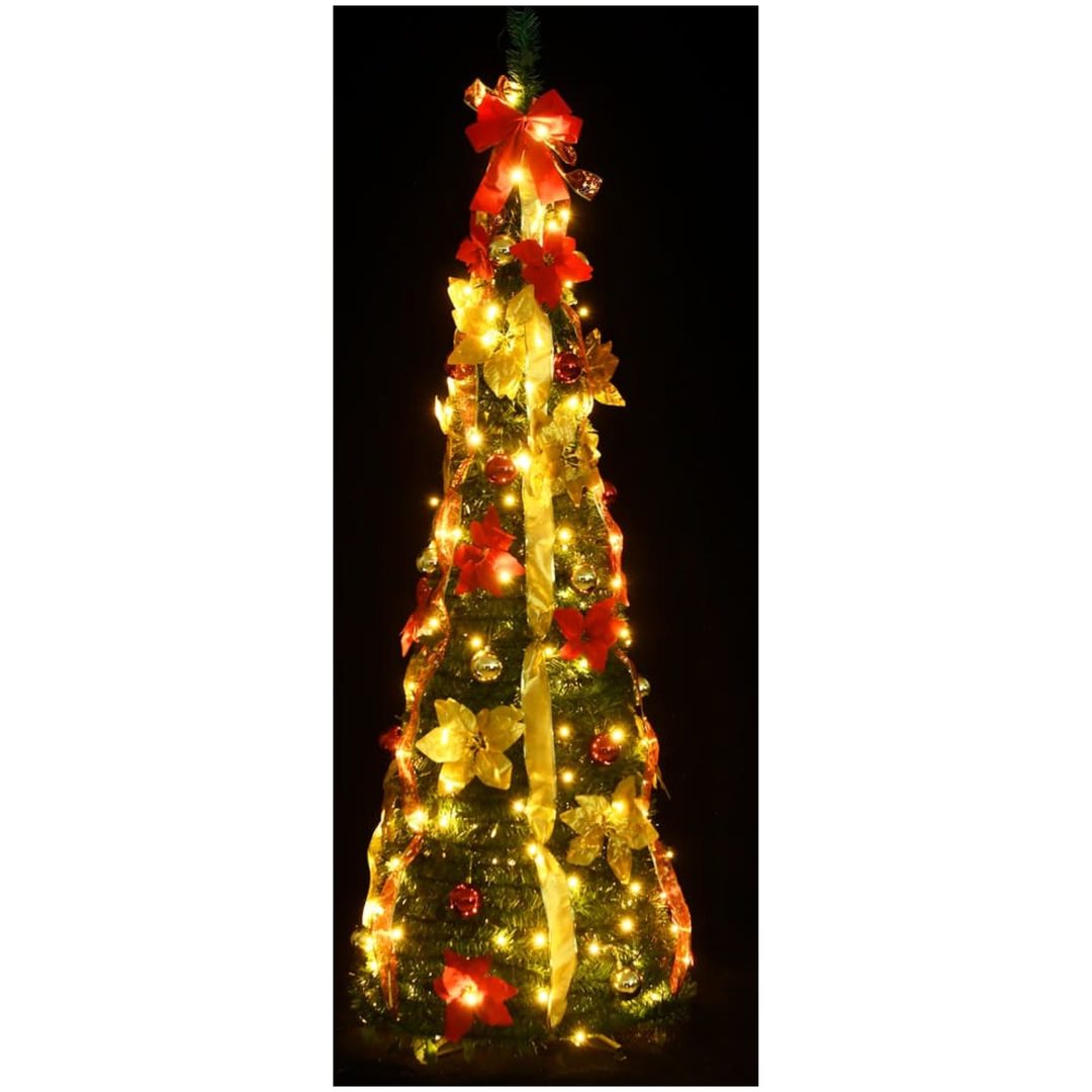 Plastgran pop-up 100 LED grön vidaXL 150 cm – bild 2