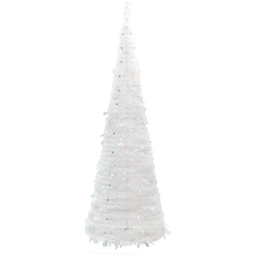 Plastgran pop-up 100 LED vit vidaXL 150 cm – bild 6