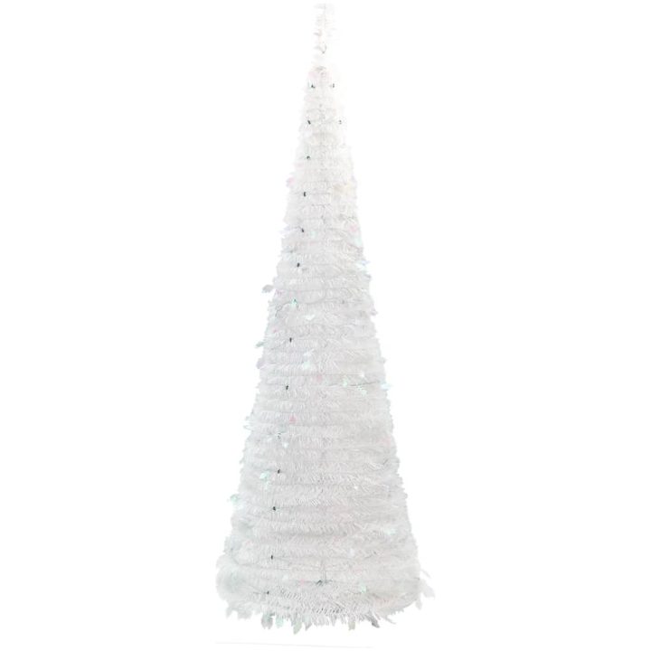 Plastgran pop-up 100 LED vit vidaXL 150 cm – bild 6