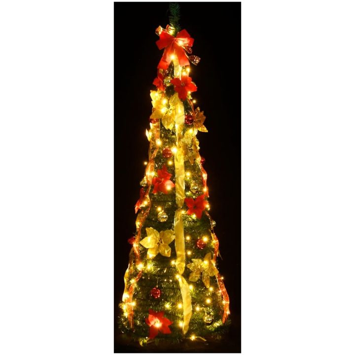 Plastgran pop-up 150 LED grön vidaXL 180cm – bild 2
