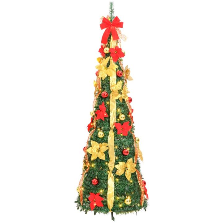 Plastgran pop-up 150 LED grön vidaXL 180cm – bild 4